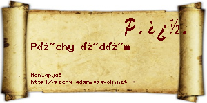 Péchy Ádám névjegykártya