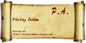 Péchy Ádám névjegykártya